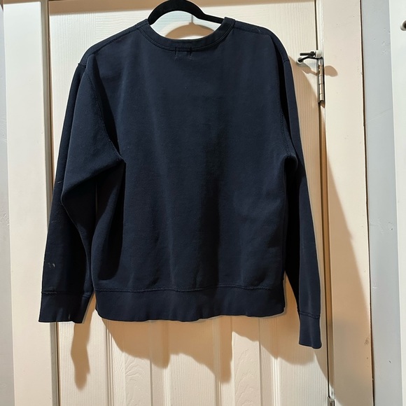 Calvin Klein Jeans Blue Boxy Sweatshirt with Yellow‎ Logo - Picture 2 of 3
